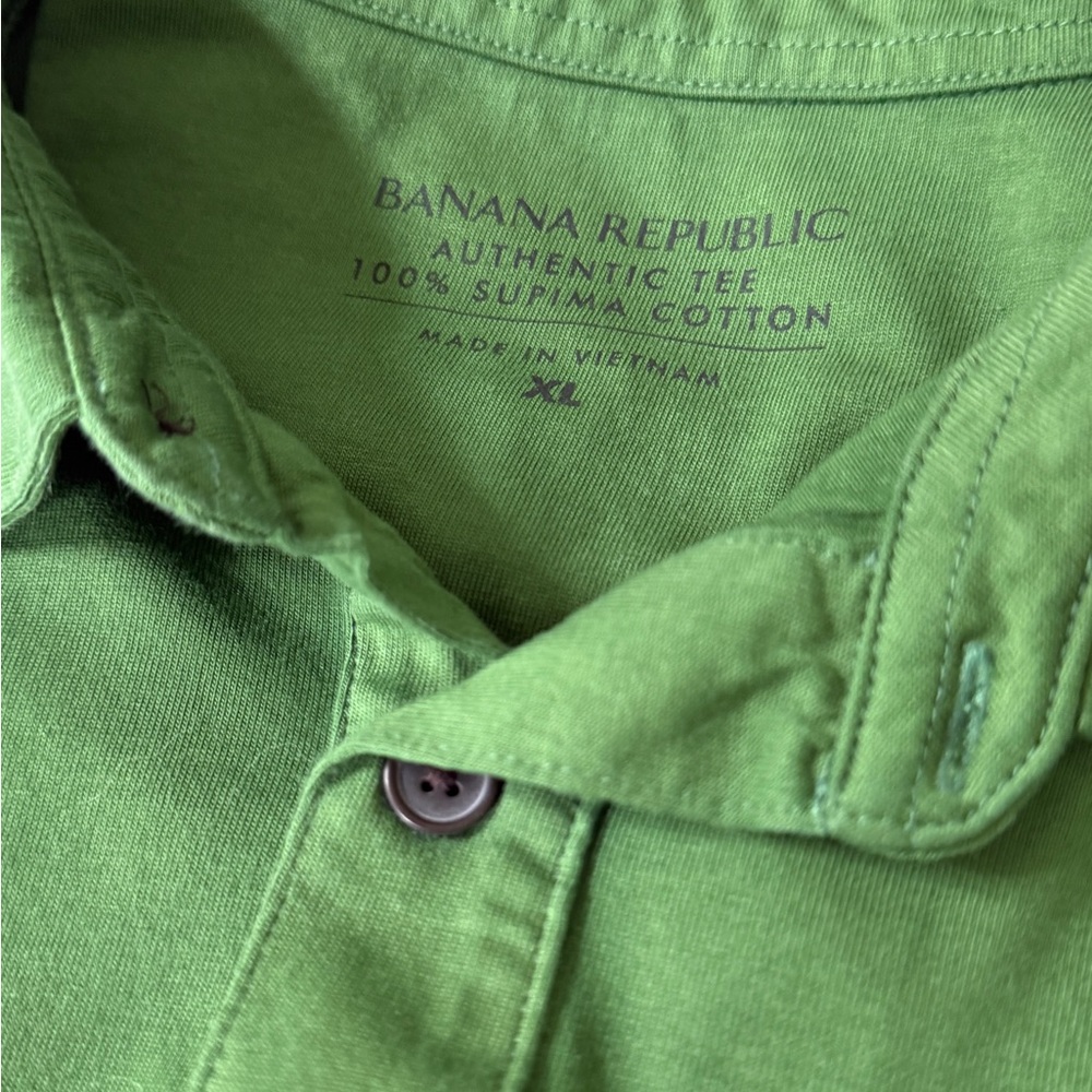 Banana Republic Men's Classic Polo Green Short Sleeve Pocket Shirt Size XL - Picture 4 of 4